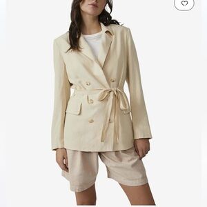 NWT Free People Olivia Linen Blazer Sand